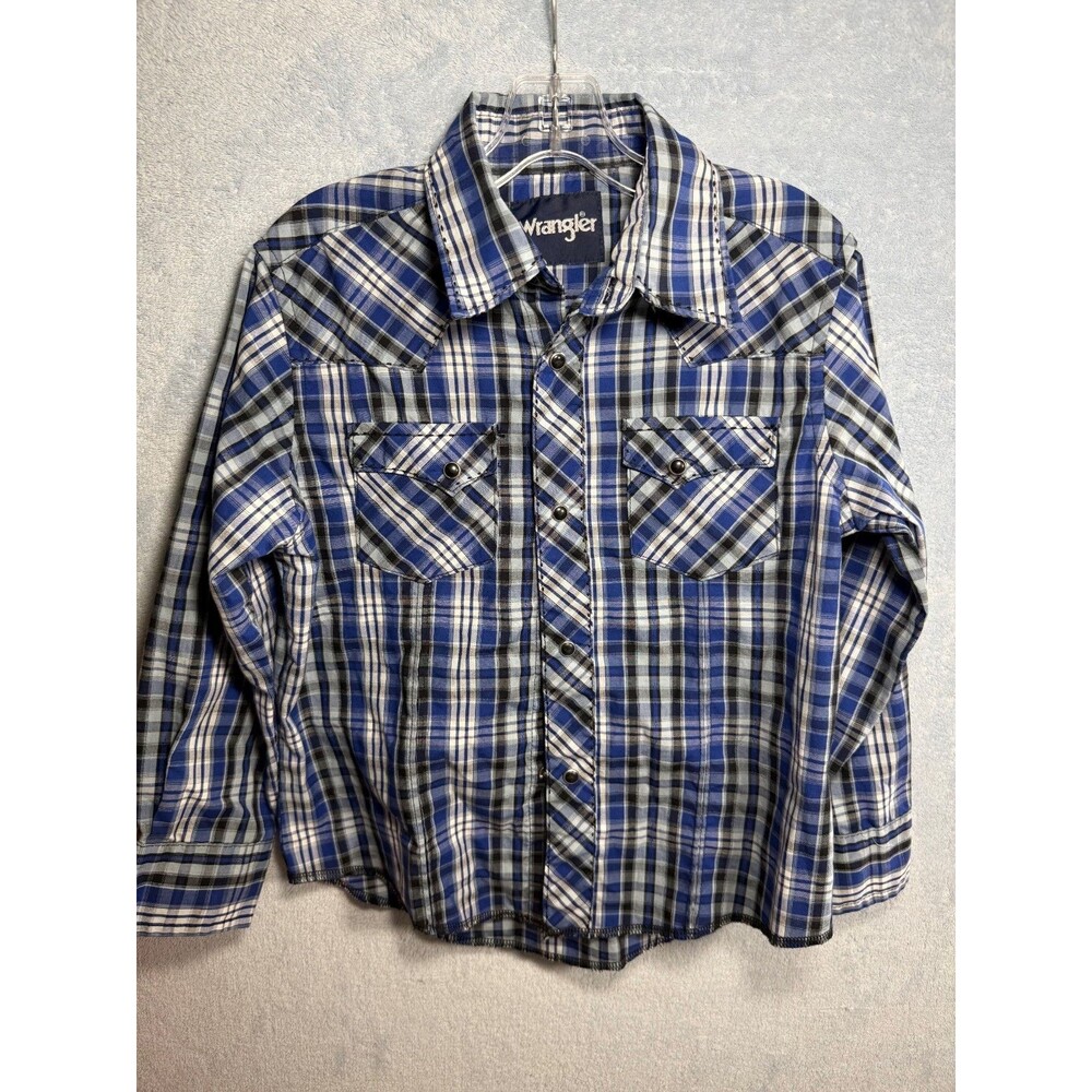 Wrangler Retro vintage Western long sleeve Shirt Boys SMALL Onyx Pearl Snap